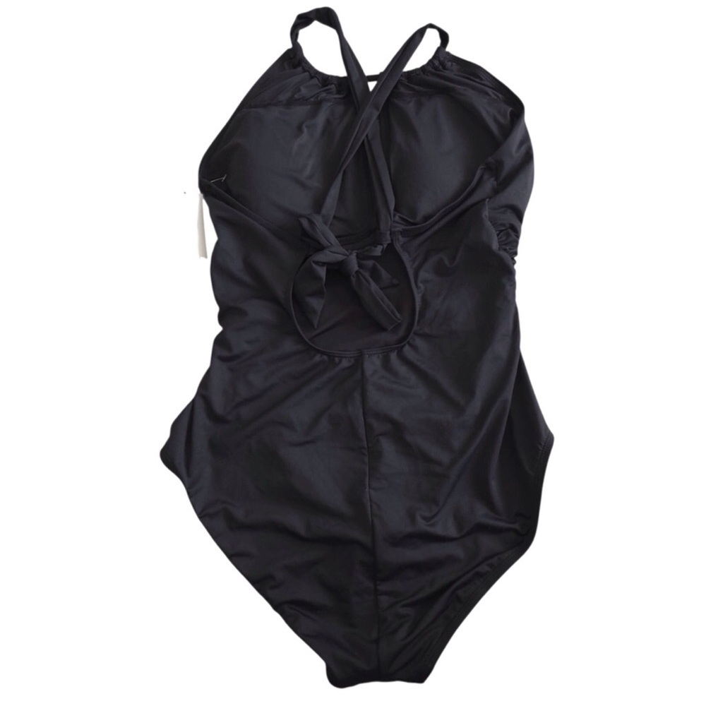 La Blanca One Piece Swimsuit Black Island Goddess Convertible High Neck Size 4 - Picture 4 of 11